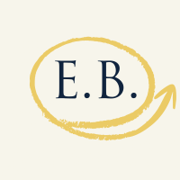 Logo mit gelbem Pfeil und Buchstaben E.B.